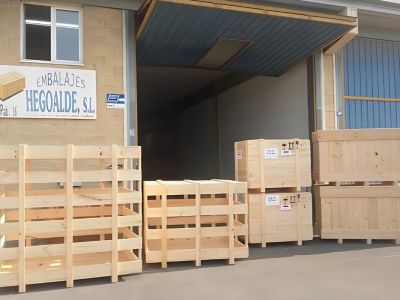 Embalajes de madera industrial fabricados por Embalajes Hegoalde en Bilbao, Vizcaya